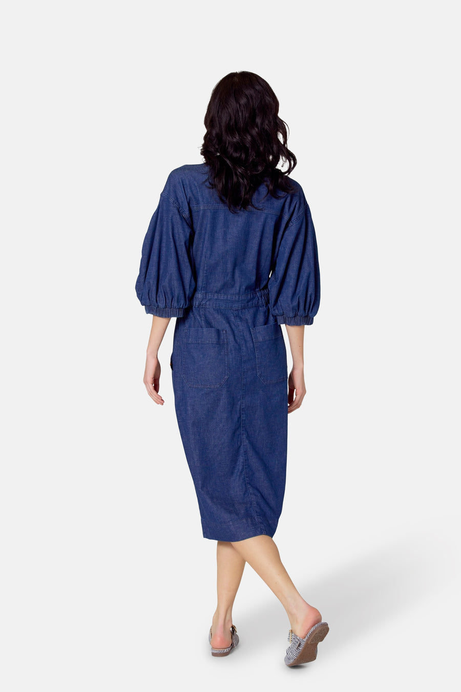 Robe à manches courtes - dark blue denim - Le Fabuleux Marcel de Bruxelles