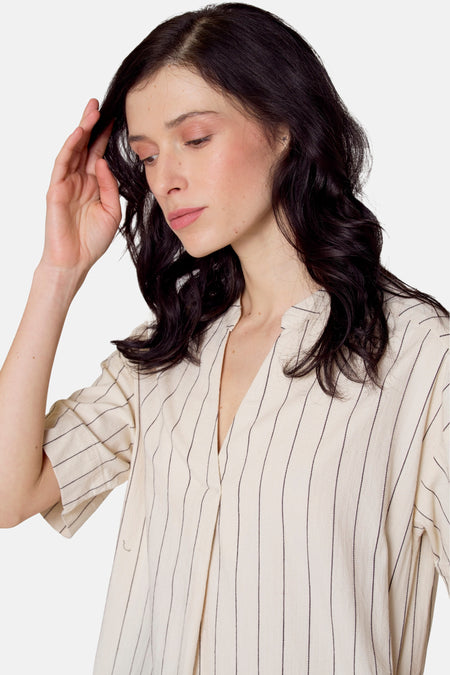 Robe à manches courtes - Beige