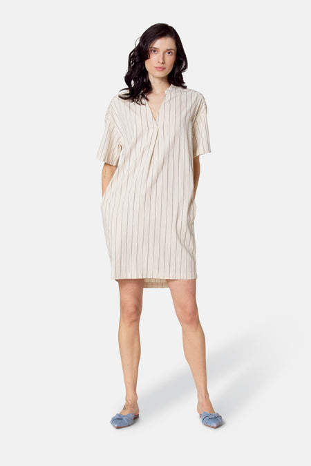 Robe à manches courtes - Beige