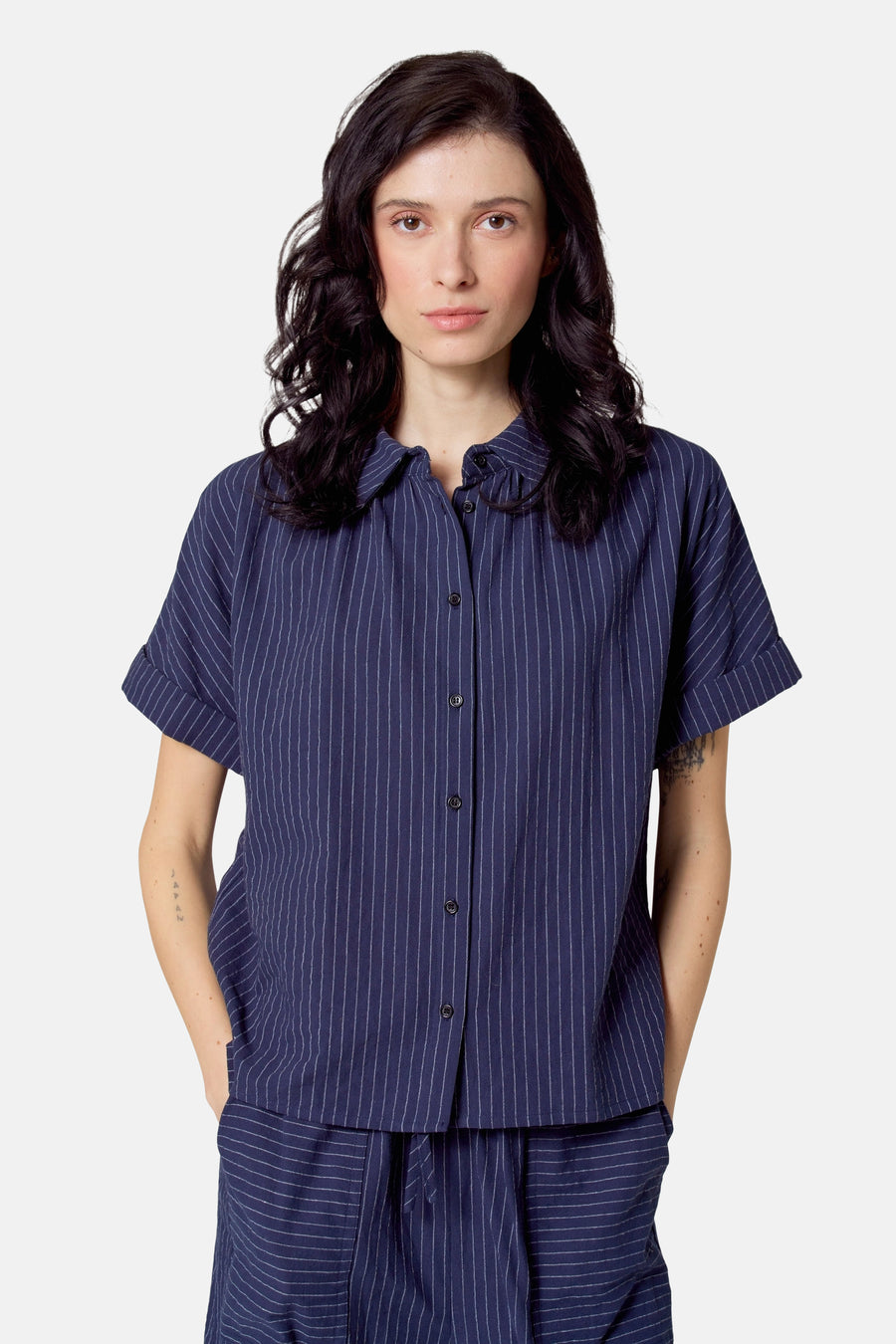 Chemise à manches courtes - bleu