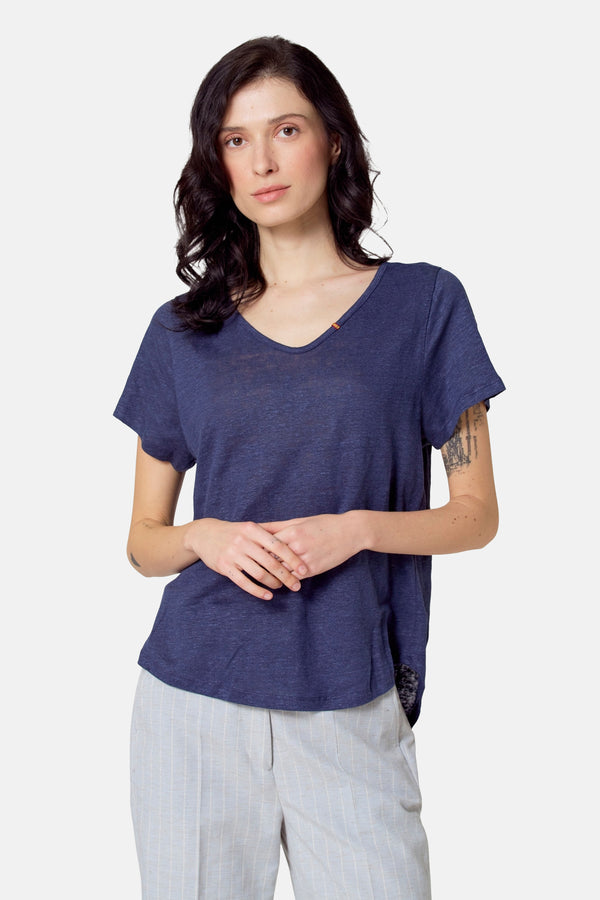 Top uni manche courte Bleu - Le Fabuleux Marcel de Bruxelles