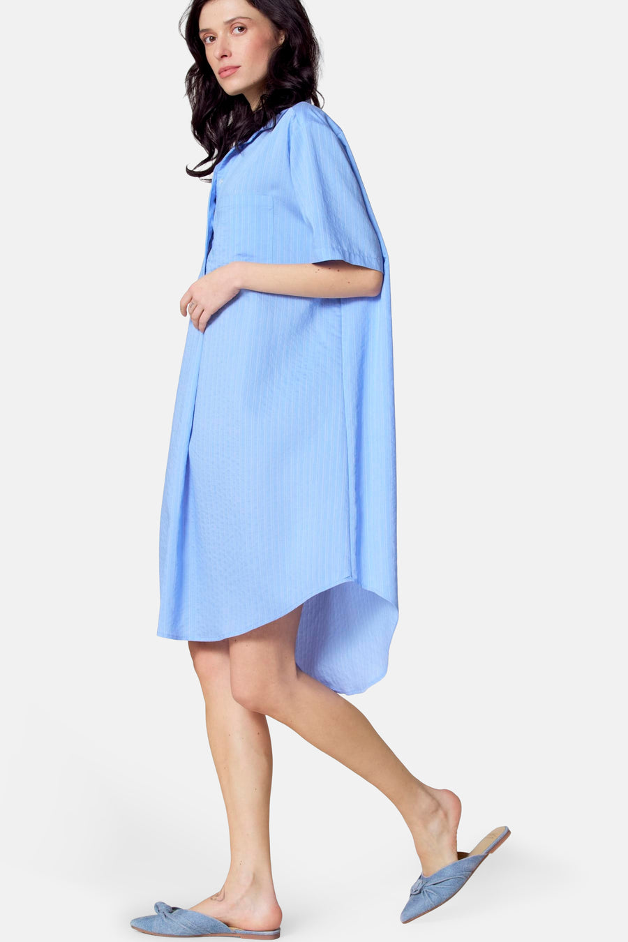 Robe à manches courtes - bleu - Le Fabuleux Marcel de Bruxelles