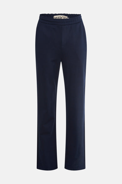 Pantalon de jogging bleu de Le Fabuleux Marcel de Bruxelles, avec une ceinture élastique et un ajustement lâche.