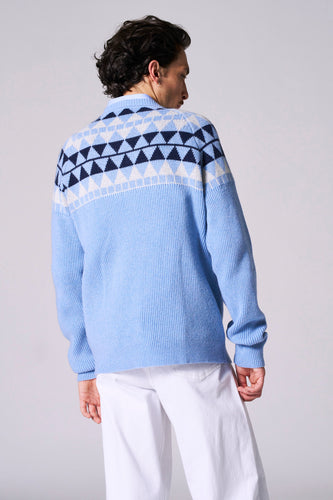 Pull à col rond - bleu - Le Fabuleux Marcel de Bruxelles