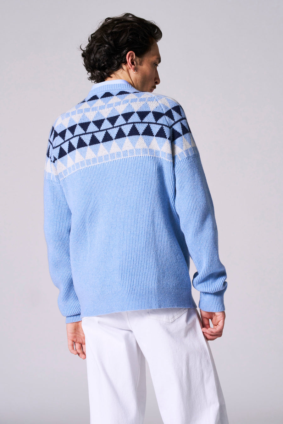 Pull à col rond - bleu - Le Fabuleux Marcel de Bruxelles