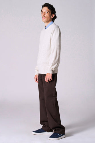 Pull à col rond - beige - Le Fabuleux Marcel de Bruxelles