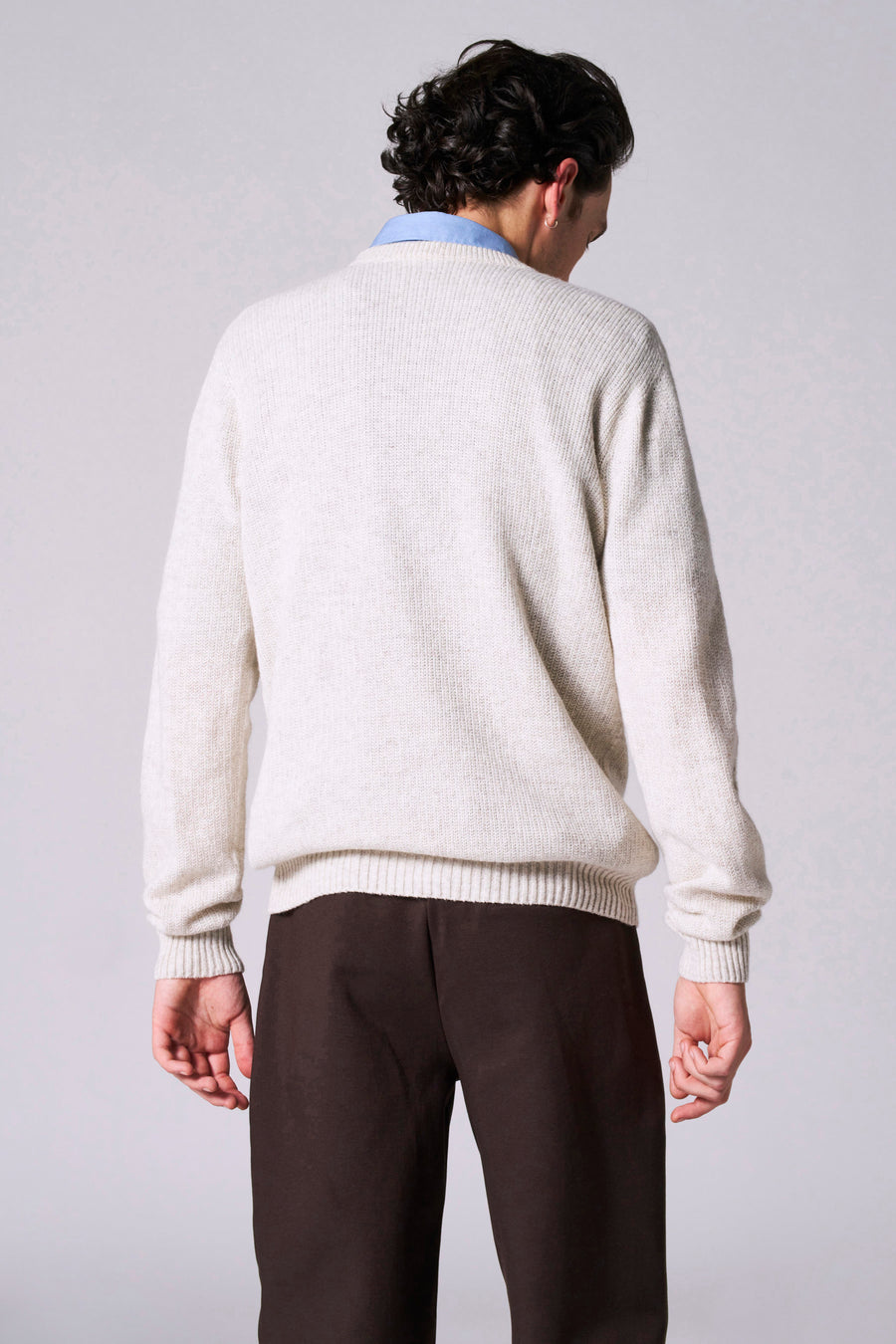 Pull à col rond - beige - Le Fabuleux Marcel de Bruxelles