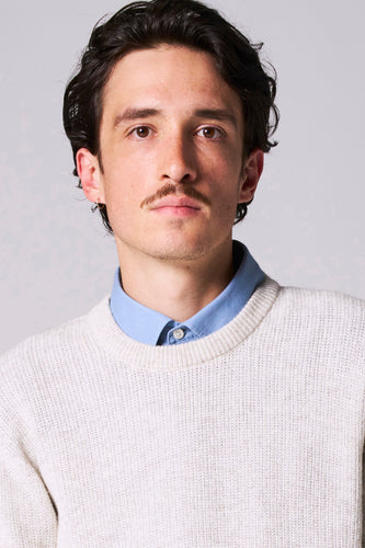 Pull à col rond - beige - Le Fabuleux Marcel de Bruxelles