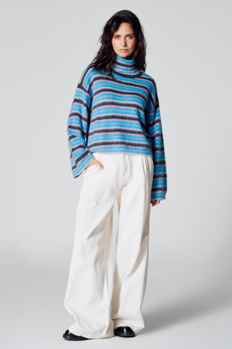 Pull à col roulé - bleu - Le Fabuleux Marcel de Bruxelles