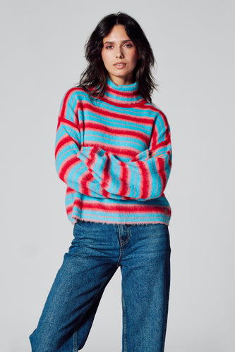 Pull à col roulé - multicolore