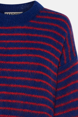 Sweat-shirt multicolore avec col rond de Le Fabuleux Marcel de Bruxelles, à rayures et en texture laineuse.