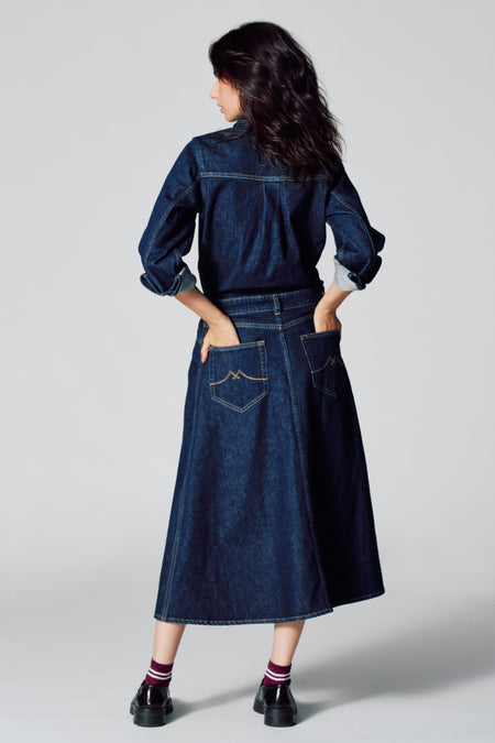 Robe à manches longues - dark blue denim