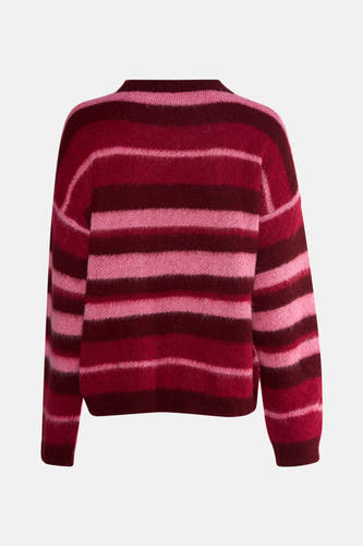 Sweat-shirt multicolore de Le Fabuleux Marcel de Bruxelles avec des rayures horizontales et une douce texture, dos.
