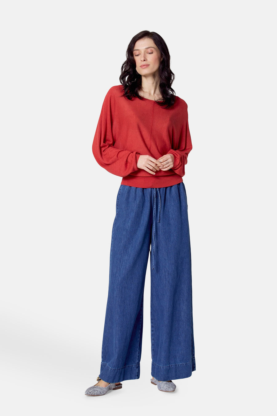 Pull à col rond - rouge - Le Fabuleux Marcel de Bruxelles