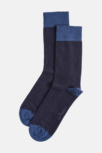 Chaussettes bleues de Le Fabuleux Marcel de Bruxelles avec un fin motif à points et un bord côtelé.