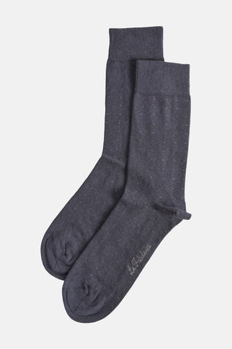 Chaussettes grises de Le Fabuleux Marcel de Bruxelles avec un motif à points et le nom du marque sur le côté.