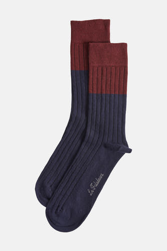 Chaussettes multicolores de Le Fabuleux Marcel de Bruxelles, avec une texture côtelée et un design bicolore.