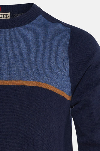 Pull à col rond - bleu - Le Fabuleux Marcel de Bruxelles