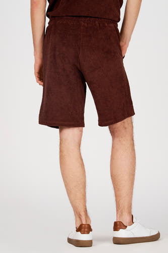 Bruine short van Le Fabuleux Marcel de Bruxelles, met een subtiele reliëftextuur.