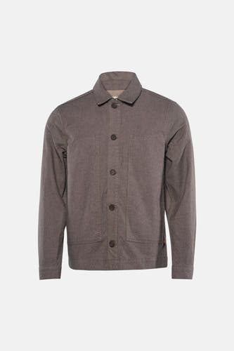 Veste courte marron de Le Fabuleux Marcel de Bruxelles, avec fermeture à boutons et poches plaquées.