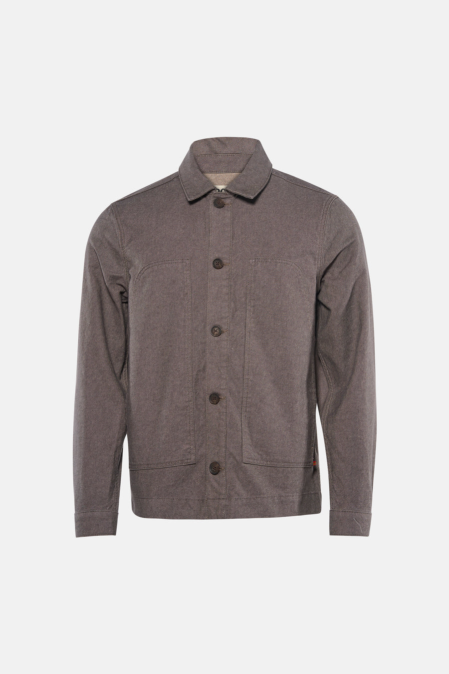 Veste courte marron de Le Fabuleux Marcel de Bruxelles, avec fermeture à boutons et poches plaquées.