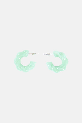 Boucles d'oreilles multicolores de Le Fabuleux Marcel de Bruxelles en forme torsadée avec fermoirs en argent.