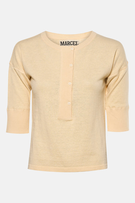 Pull col O beige - Le Fabuleux Marcel de Bruxelles