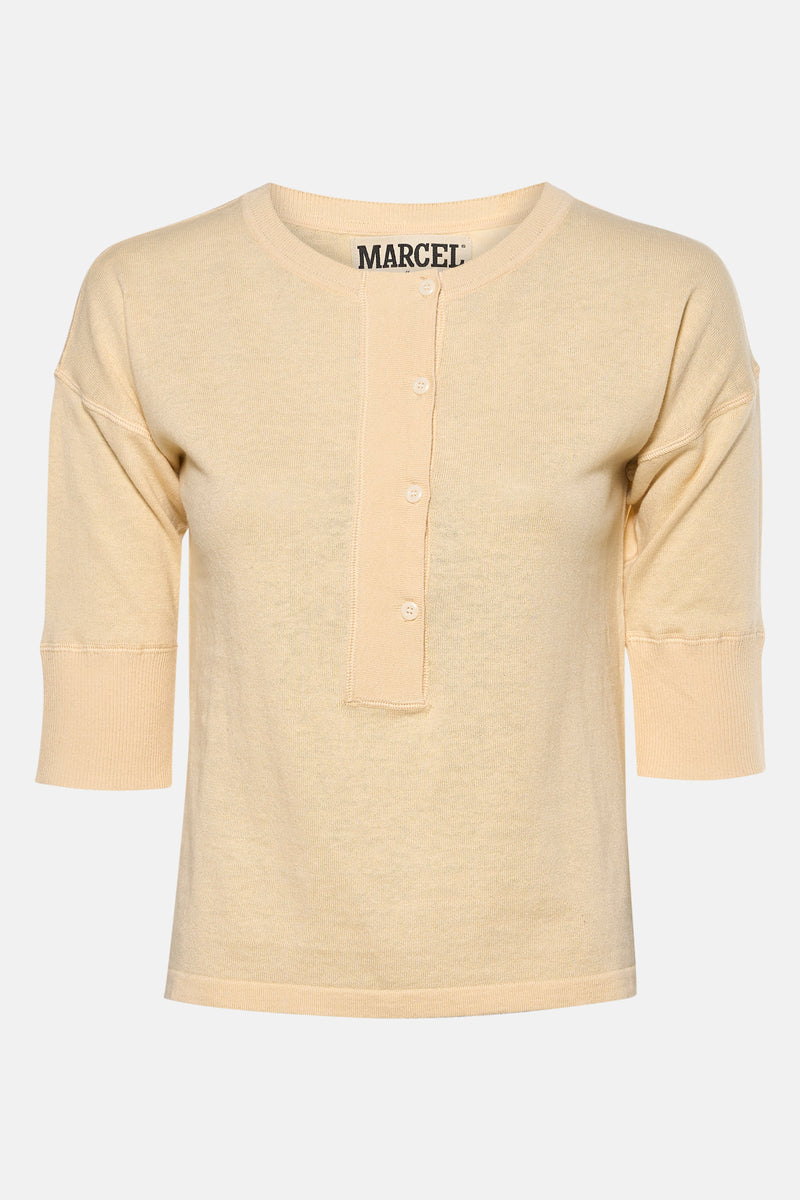Pull col O beige - Le Fabuleux Marcel de Bruxelles
