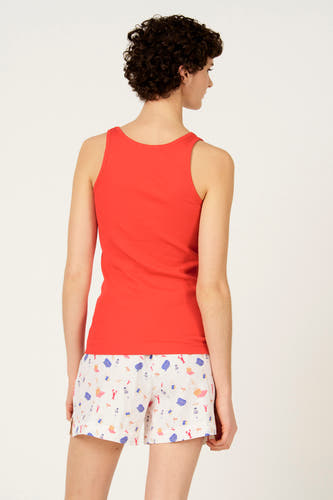 Short multicolore de Le Fabuleux Marcel de Bruxelles, avec un imprimé estival de motifs de plage.