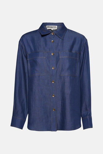 Chemise à manches longues - dark blue denim - Le Fabuleux Marcel de Bruxelles - 5