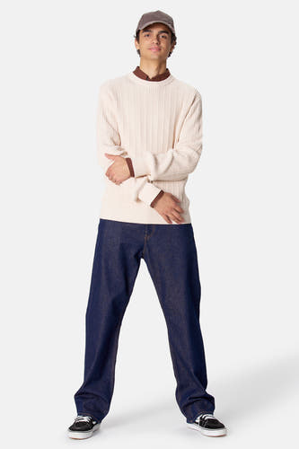 Pull col O - blanc