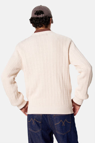 Pull col O - blanc