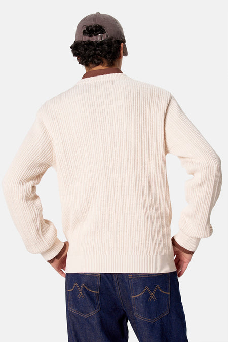 Pull col O - blanc