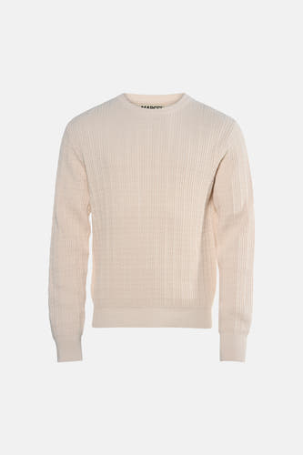 Pull col O - blanc