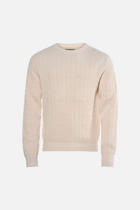 Pull col O - blanc