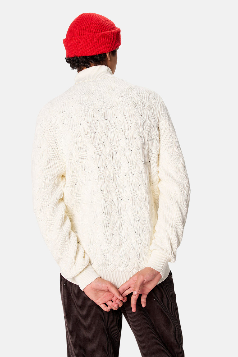 Pull col O - blanc