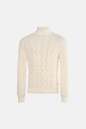 Pull col O - blanc