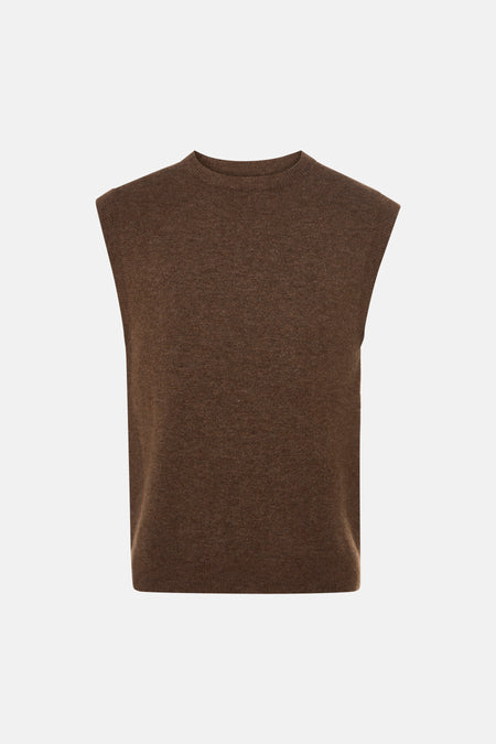 Pull sans manches - brun