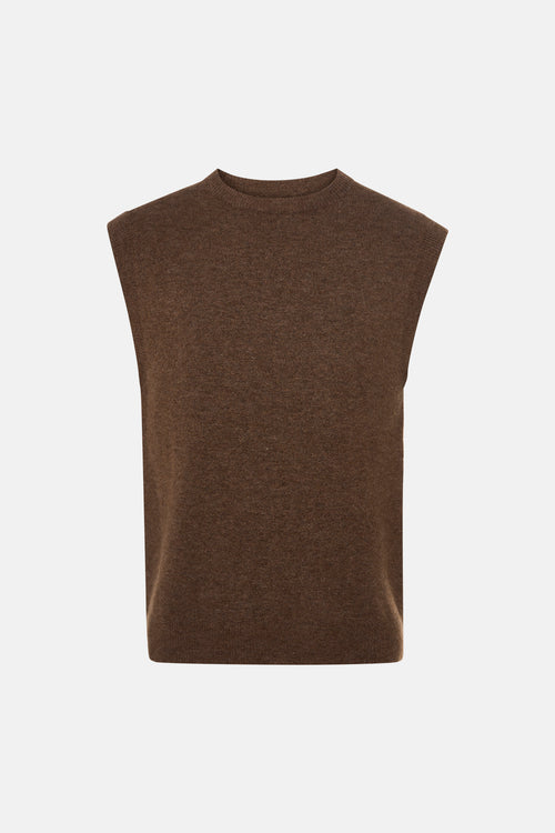 Pull sans manches - brun