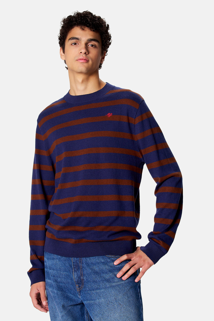 Pull col O - bleu