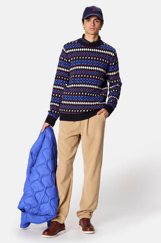 Pull col O - bleu