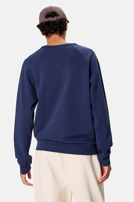 Sweat col O - bleu