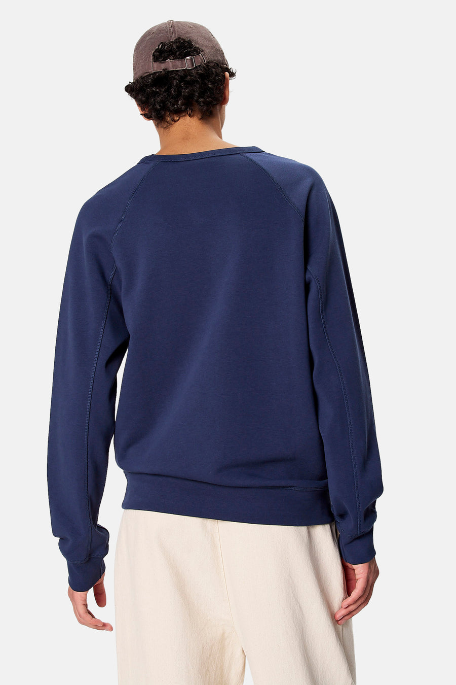Sweat col O - bleu
