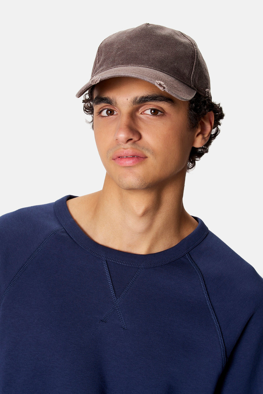 Sweat col O - bleu