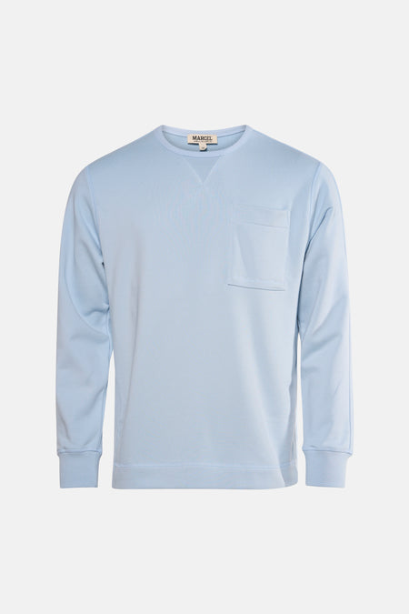Sweat col O - bleu