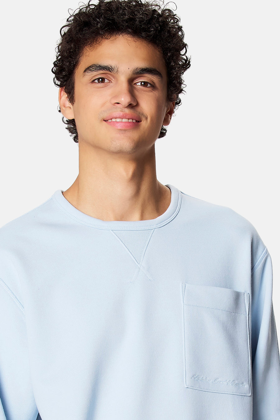 Sweat col O - bleu