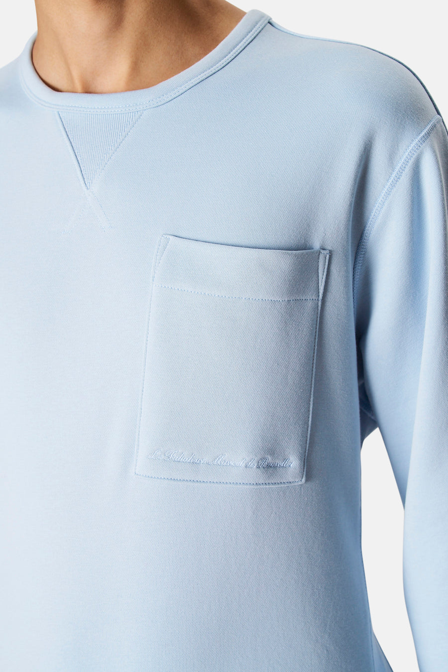 Sweat col O - bleu
