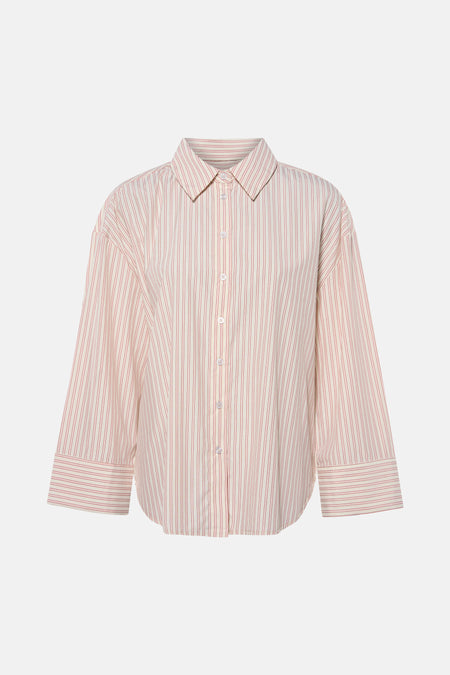 Chemise multicolore à rayures à manches longues de Le Fabuleux Marcel de Bruxelles, avec col classique et fermeture boutonnée.