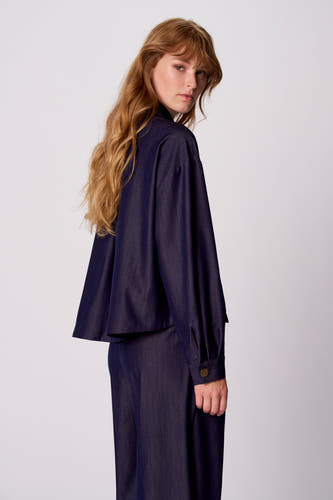 Chemise à manches courtes - Dark blue denim