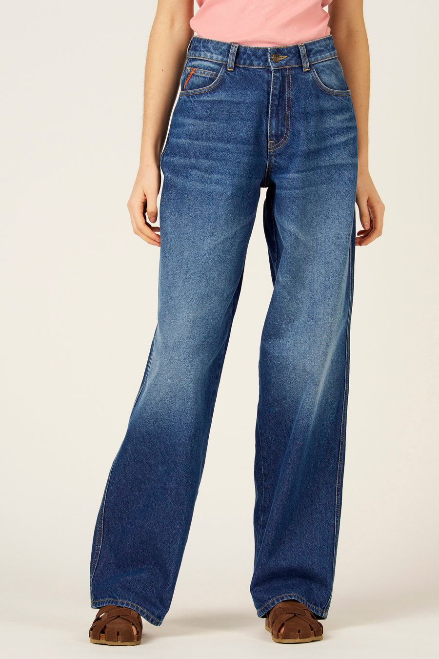 Jeans wide mid blue denim - Le Fabuleux Marcel de Bruxelles